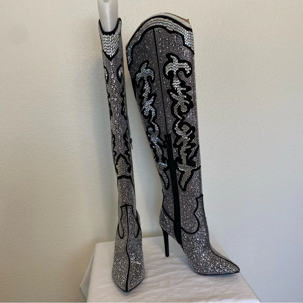 INC International Concepts Rhinestone Cowboy Boots 5 New Without Box